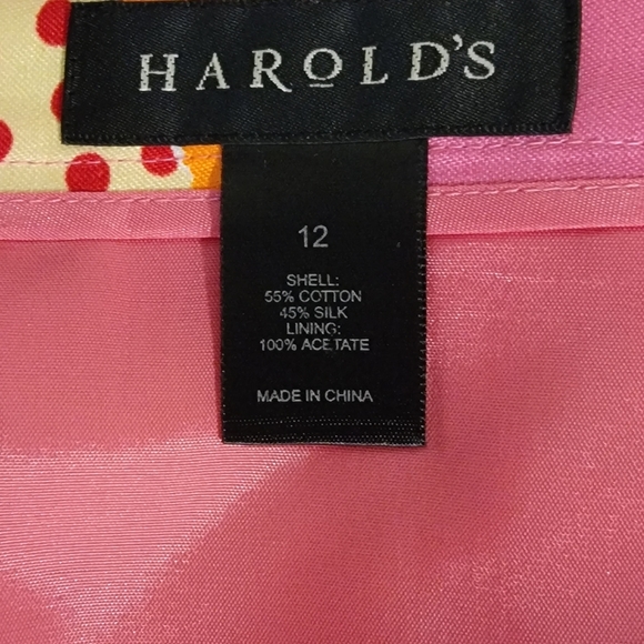 Harold's Womens Pink Floral Print Skirt sz 12 - Picture 2 of 5